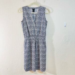 Ann Taylor Sleeveless Casual Dress Women Size XS Blue/White